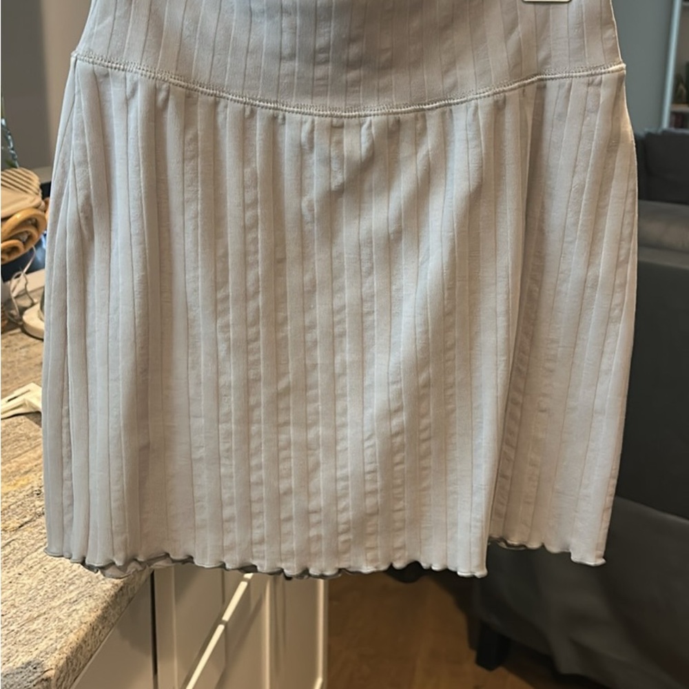 Aerie Cream Ribbed Mini Skirt